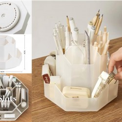 Rotating 360 degrees Desk Organizer Pen,Stationery Round Holder/Cosmetics Storage Holder