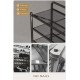 EZ Foldable S/M/L 4-Tier Black Metal Mesh Shoe Rack for Home & Office Use (No Nails)