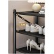 EZ Foldable S/M/L 4-Tier Black Metal Mesh Shoe Rack for Home & Office Use (No Nails)