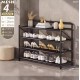 EZ Foldable S/M/L 4-Tier Black Metal Mesh Shoe Rack for Home & Office Use (No Nails)