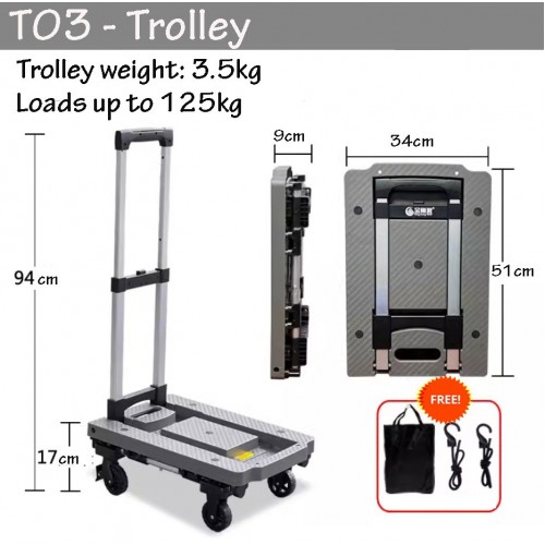 Handy Portable Foldable Platform Trolley – Heavy-Duty Transport Cart (Up to 150kg Weight Capacity, Easy to Store and Transport)