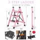 Firm & Strong Step Steel Stool 3-Step 4-Step Ladder 