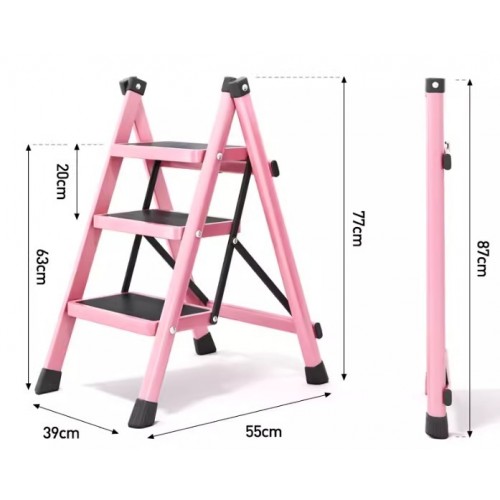 Firm & Strong Step Steel Stool 3-Step 4-Step Ladder 