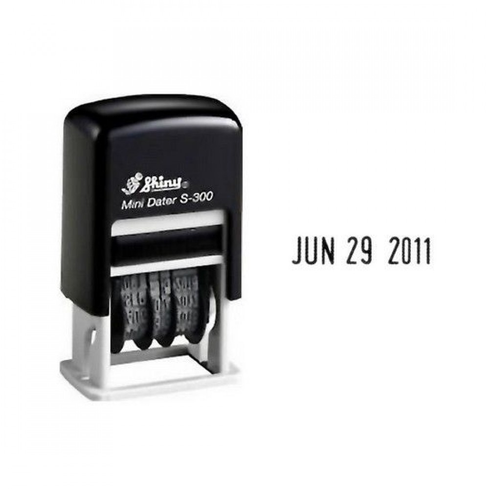 Shiny Self Inking Date Stamp S300 With Blue Ink Pad