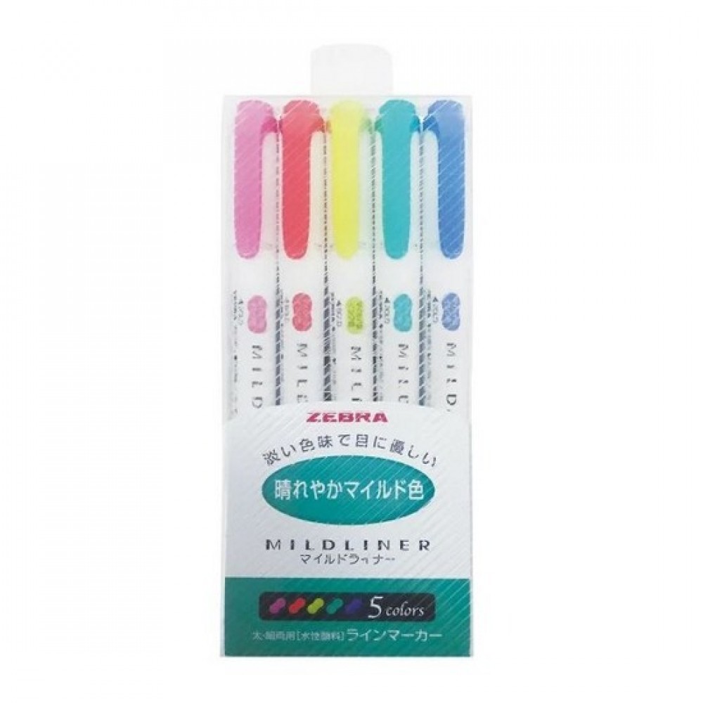 Zebra Mildliner BRIGHT Marker Highlighter Set WKT7-5CHC [Your online ...