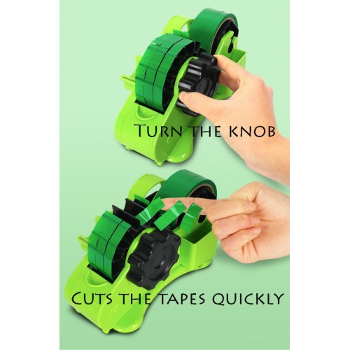 3-in-1 Multi-Purpose Pre-Cut Tape Cutter Table Tape Dispenser