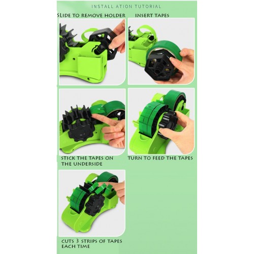 3-in-1 Multi-Purpose Pre-Cut Tape Cutter Table Tape Dispenser